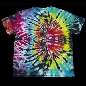 ✨SOLD✨ Tie Dye Rainbow Mirror Spiral T-Shirt Size XL Hand Dyed